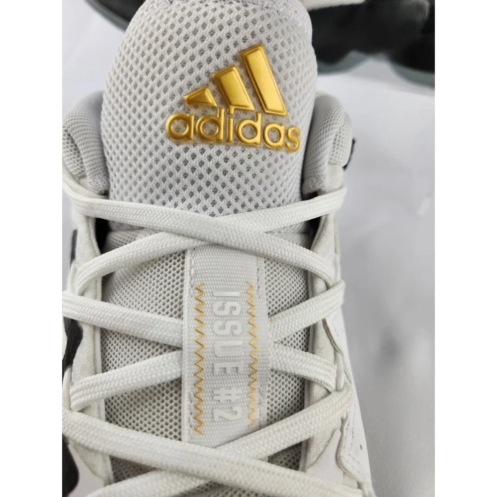 Adidas Men's D.O.N. Issue #2 Basketball Shoes White‎ Black Gold Sneakers Size 12